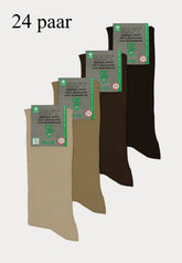 Sokken Voor Diabeten - 24 Paar - Beige & Bruin - Ondergoedenzo.nl