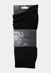 Merino Wollen Antipress Diabetes Sokken - 3 Paar - Zwart - Ondergoedenzo.nl