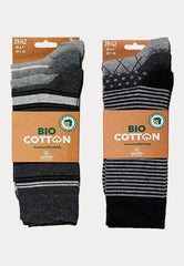 Sokken - 100% Bio Katoen - 6 Paar - Multi Grey - Ondergoedenzo.nl