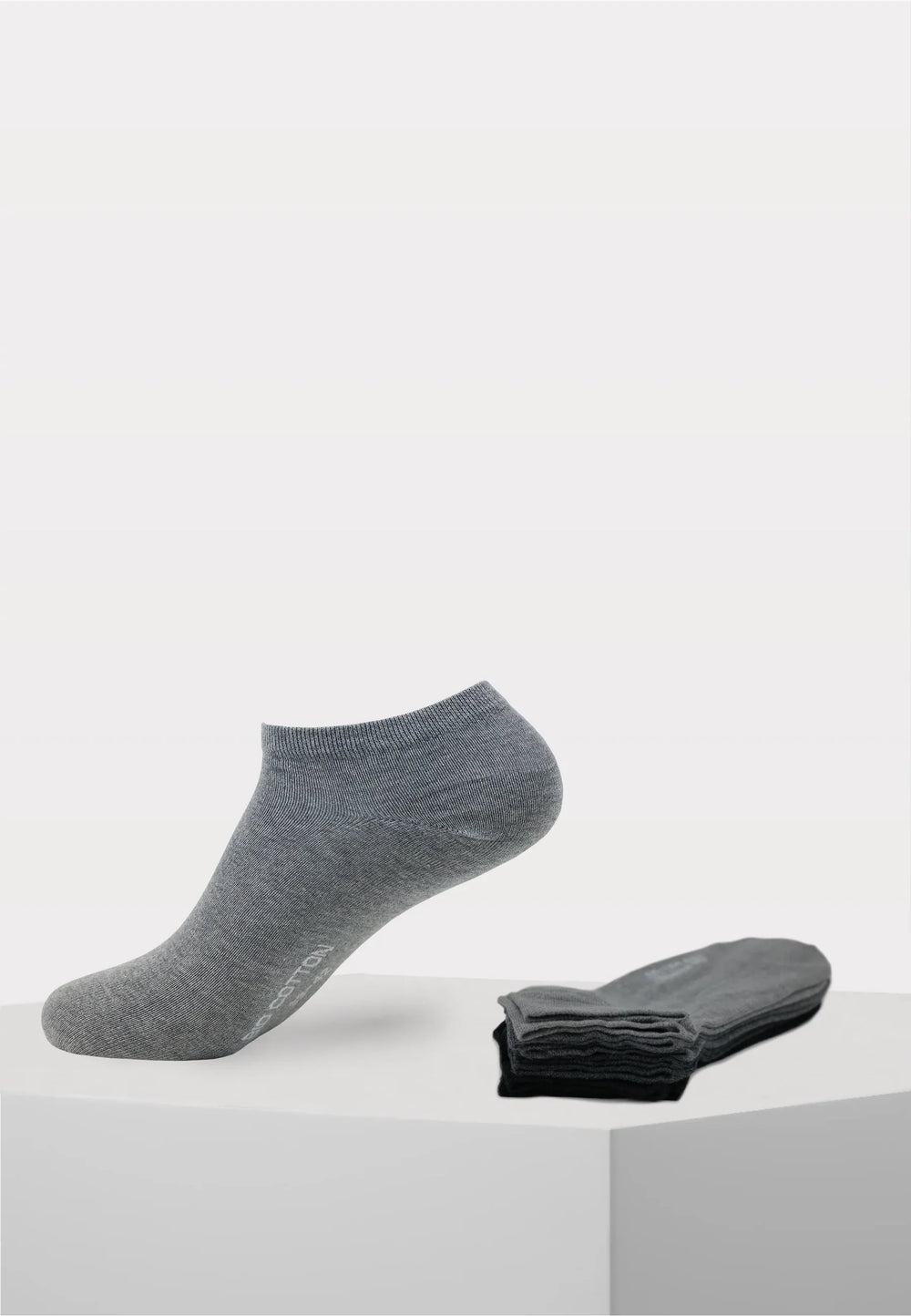 100% Bio Katoen - Sneakersokken - 4 Paar - Grijs - Ondergoedenzo.nl