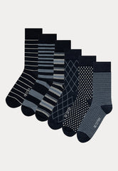 Sokken - 100% Bio Katoen - 6 Paar - Multi Marine - Ondergoedenzo.nl