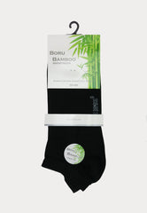 Boru Bamboo - Sneakersokken - 2 Paar - Zwart - Ondergoedenzo.nl