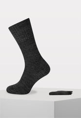 Herensok - Wol - Boord Zonder Elastiek Voor Diabeten - Antraciet - Ondergoedenzo.nl