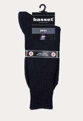 Herensok - Wol - Boord Zonder Elastiek Voor Diabeten - Marine - Ondergoedenzo.nl