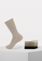 Naadloze Damessokken - 100% Katoen - 9 Paar - Beige Mix - Ondergoedenzo.nl