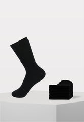 Naadloze Damessokken - 100% Katoen - 9 Paar - Zwart - Ondergoedenzo.nl