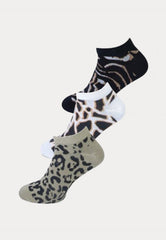 Dames Sneakersokken - 3 Paar - Animal - Ondergoedenzo.nl