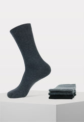 100% Bio Katoen - Effen Sokken - 3 Paar - Grijs Mix - Ondergoedenzo.nl