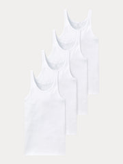 Heren Onderhemd - Singlet - 4 Pack - Wit - Ondergoedenzo.nl