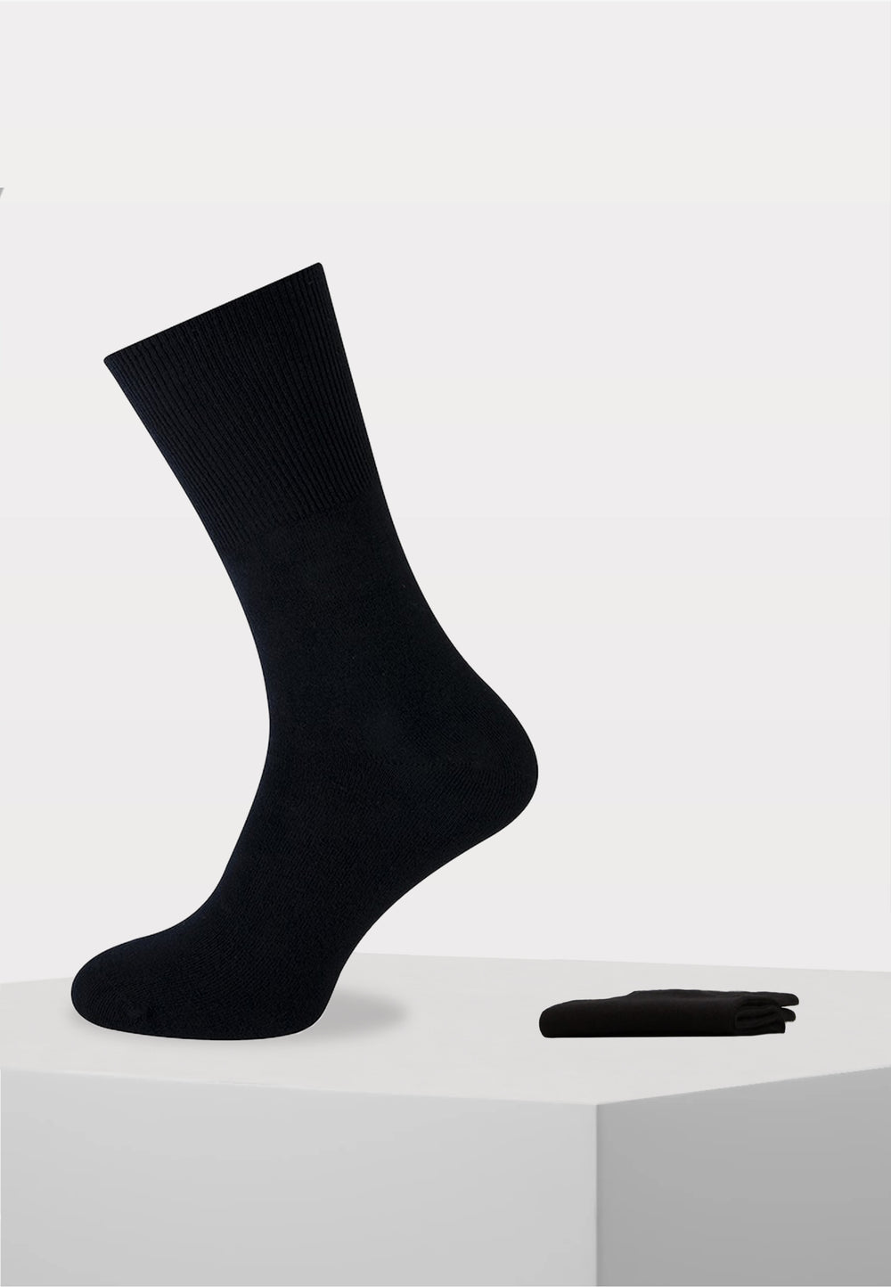 Herensok - Katoen - Boord Zonder Elastiek Voor Diabeten - Zwart - Ondergoedenzo.nl