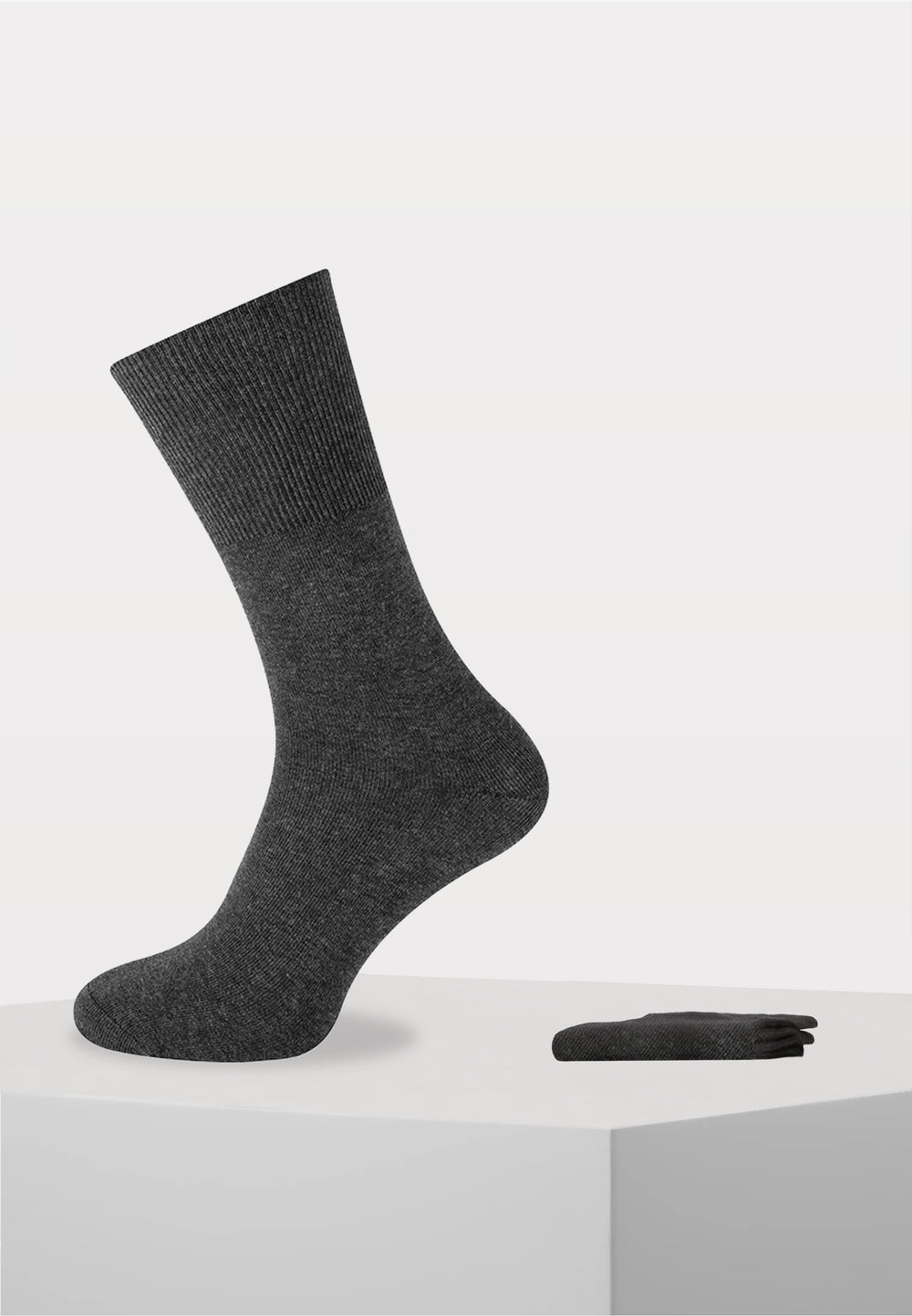 Herensok - Katoen - Boord Zonder Elastiek Voor Diabeten - Antraciet - Ondergoedenzo.nl