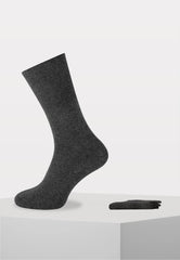 Herensok - Katoen - Boord Zonder Elastiek Voor Diabeten - Antraciet - Ondergoedenzo.nl