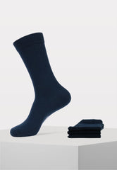 100% Bio Katoen - Effen Sokken - 3 Paar - Marine - Ondergoedenzo.nl