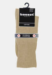 Herensok - Katoen - Boord Zonder Elastiek Voor Diabeten - Beige - Ondergoedenzo.nl