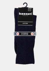 Herensok - Katoen - Boord Zonder Elastiek Voor Diabeten - Marine - Ondergoedenzo.nl