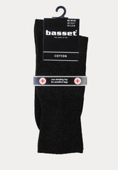 Herensok - Katoen - Boord Zonder Elastiek Voor Diabeten - Zwart - Ondergoedenzo.nl