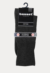 Herensok - Katoen - Boord Zonder Elastiek Voor Diabeten - Antraciet - Ondergoedenzo.nl