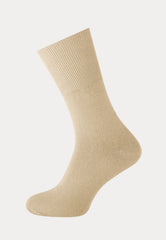 Herensok - Katoen - Boord Zonder Elastiek Voor Diabeten - Beige - Ondergoedenzo.nl