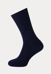 Herensok - Katoen - Boord Zonder Elastiek Voor Diabeten - Marine - Ondergoedenzo.nl