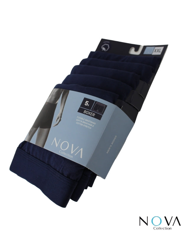 Nova Collection - Boxershorts - 5 Pack - Heren Onderbroeken - Katoen - Heren Ondergoed - Casual - Boxer - Navy/Baluw - Ondergoedenzo.nl