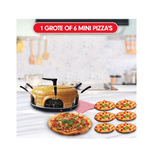 AG280 Pizzarette 6 personen- Elecktrische Pizza Oven – Handgemaakte terracotta keramiek geglazuurd – Inclusief handvat