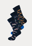 3 paar fashion socks met taxi print van het merk Teckel