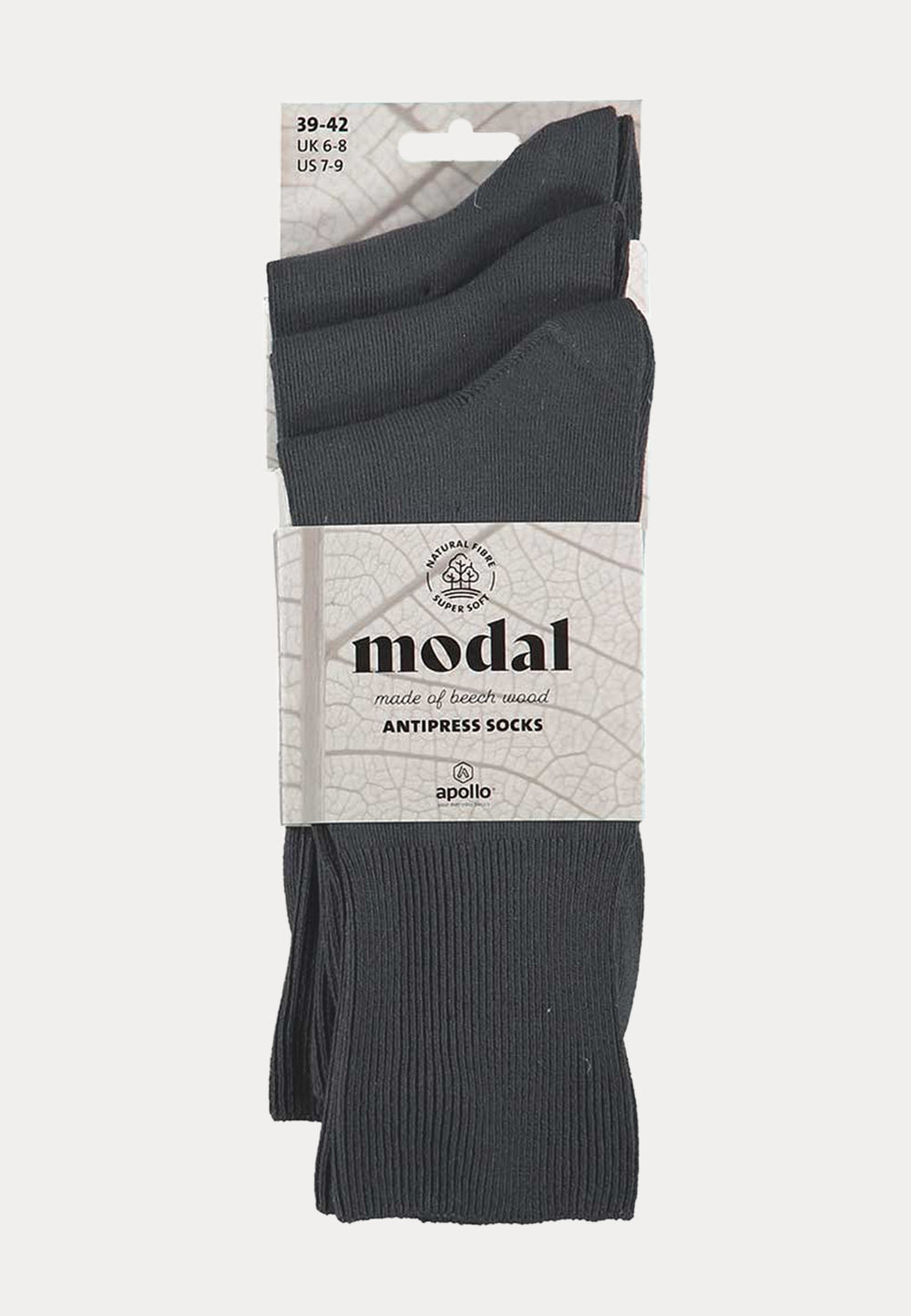 Modal - Anti Press diabetes Unisex Sokken - 6 Paar - Antraciet - Ondergoedenzo.nl