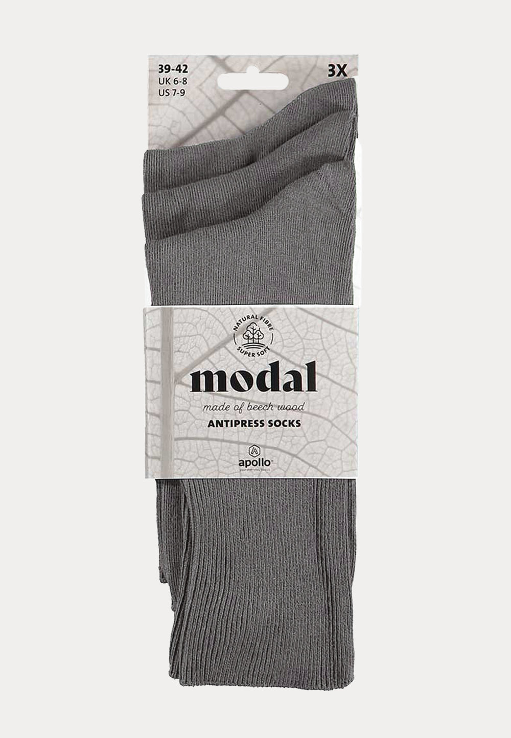 Modal - Anti Press diabetes Unisex Sokken - 6 Paar - Grijs - Ondergoedenzo.nl