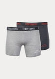 2 heren boxershorts van de merk Kappa in de kleuren grijs & antraciet
