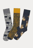 3 paar sokken met Afrika thema print