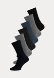 6 paar multi color wollen antipress sokken op een rij