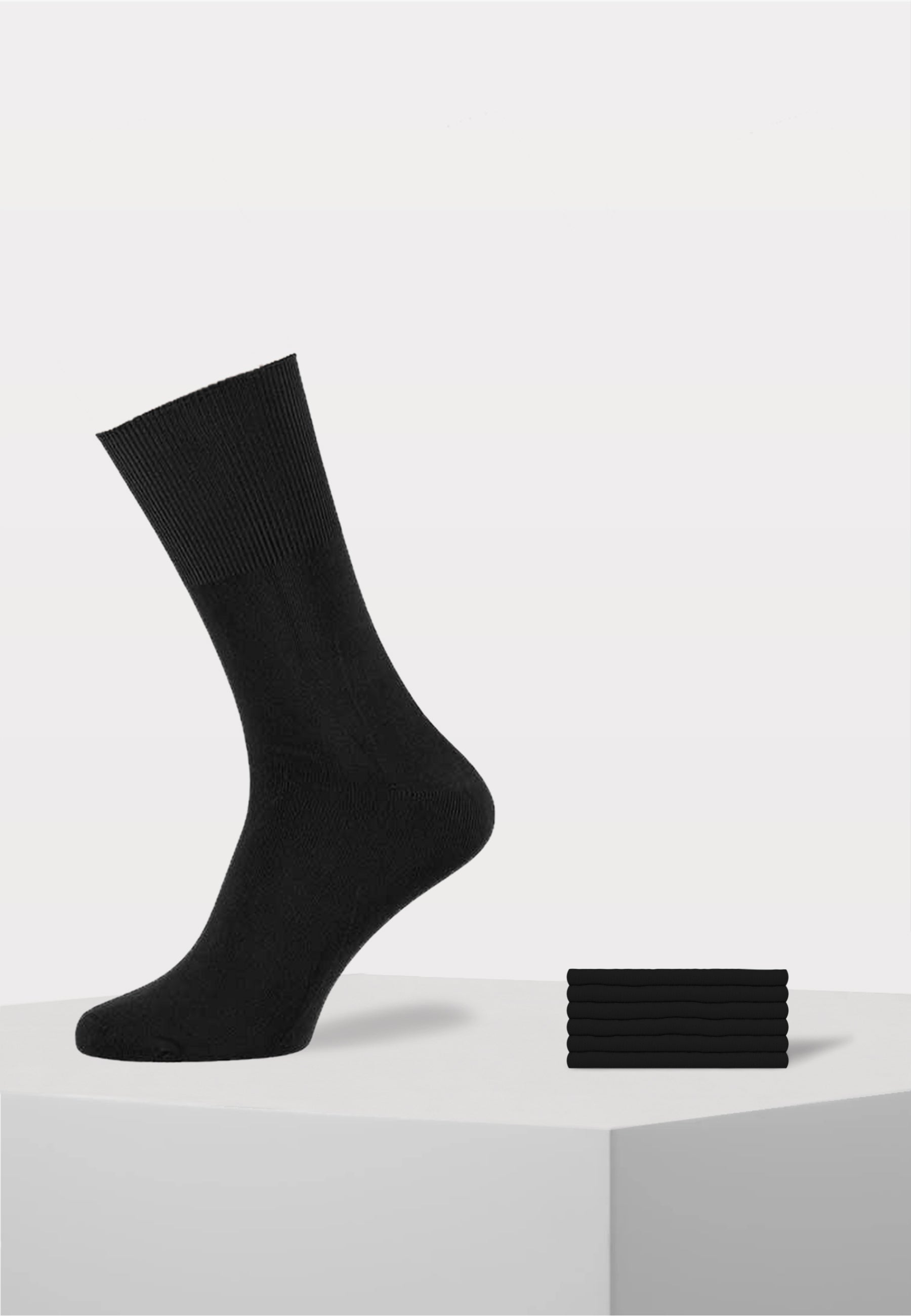 6 paar unisex anti press diabetes sokken van modal in de kleur zwart