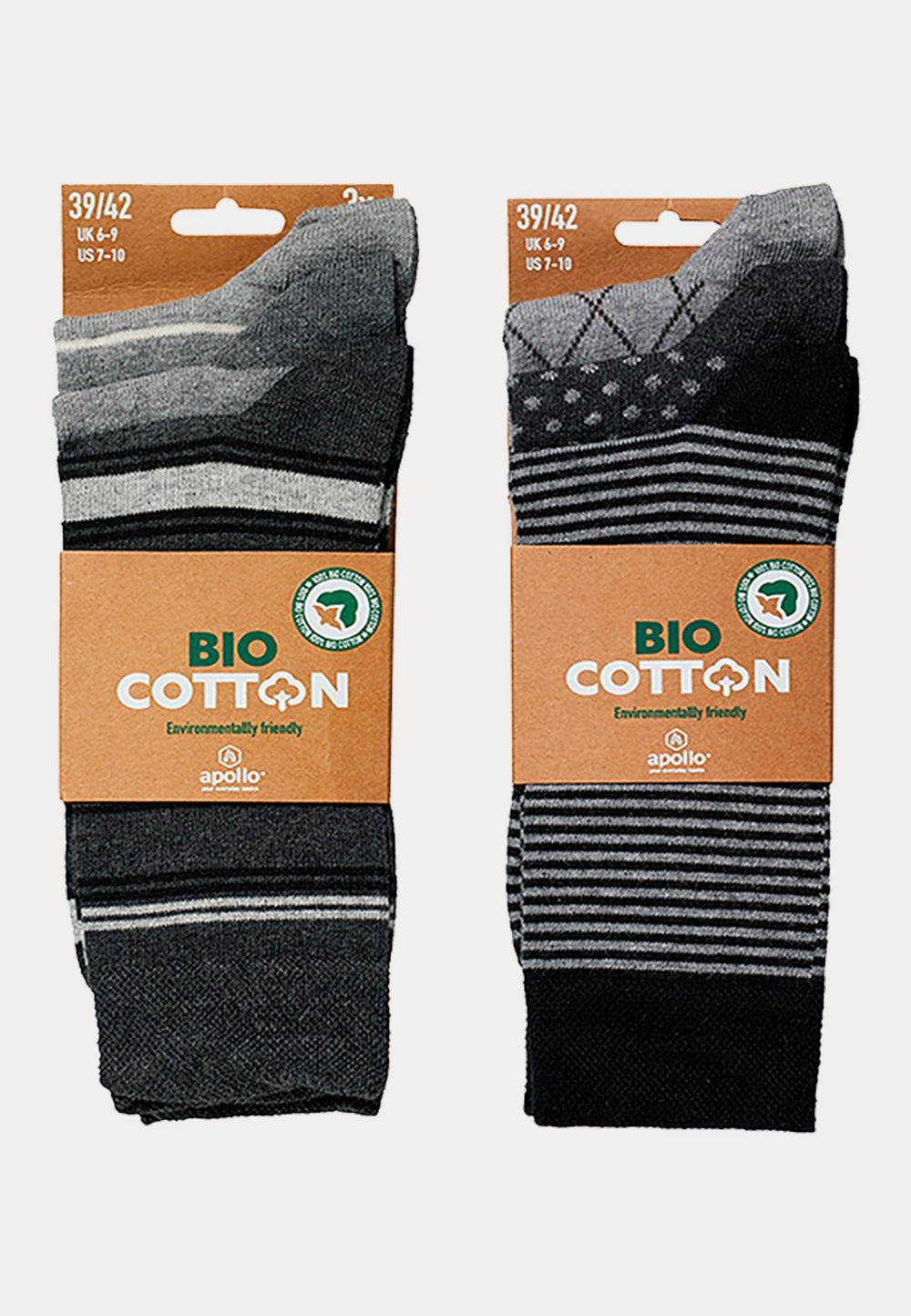 Sokken - 100% Bio Katoen - 6 Paar - Multi Grey - Ondergoedenzo.nl