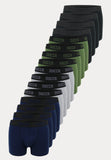 16 boxershorts in verschillende kleuren (4 zwarte, 4 groene, 4 grijze en 4 navy) van het merk DUCCA