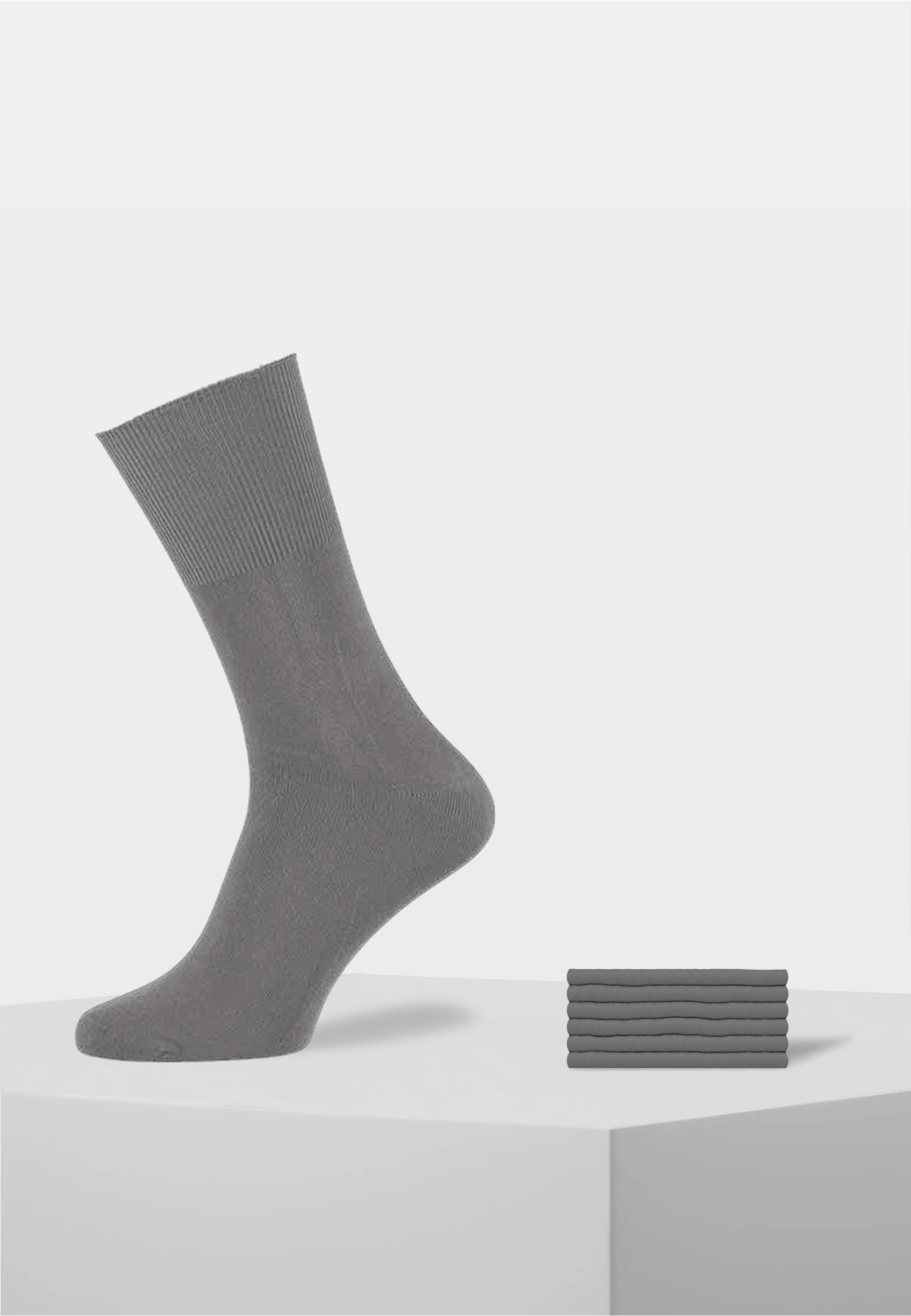 6 paar unisex anti press diabetes sokken van modal in de kleur grijs