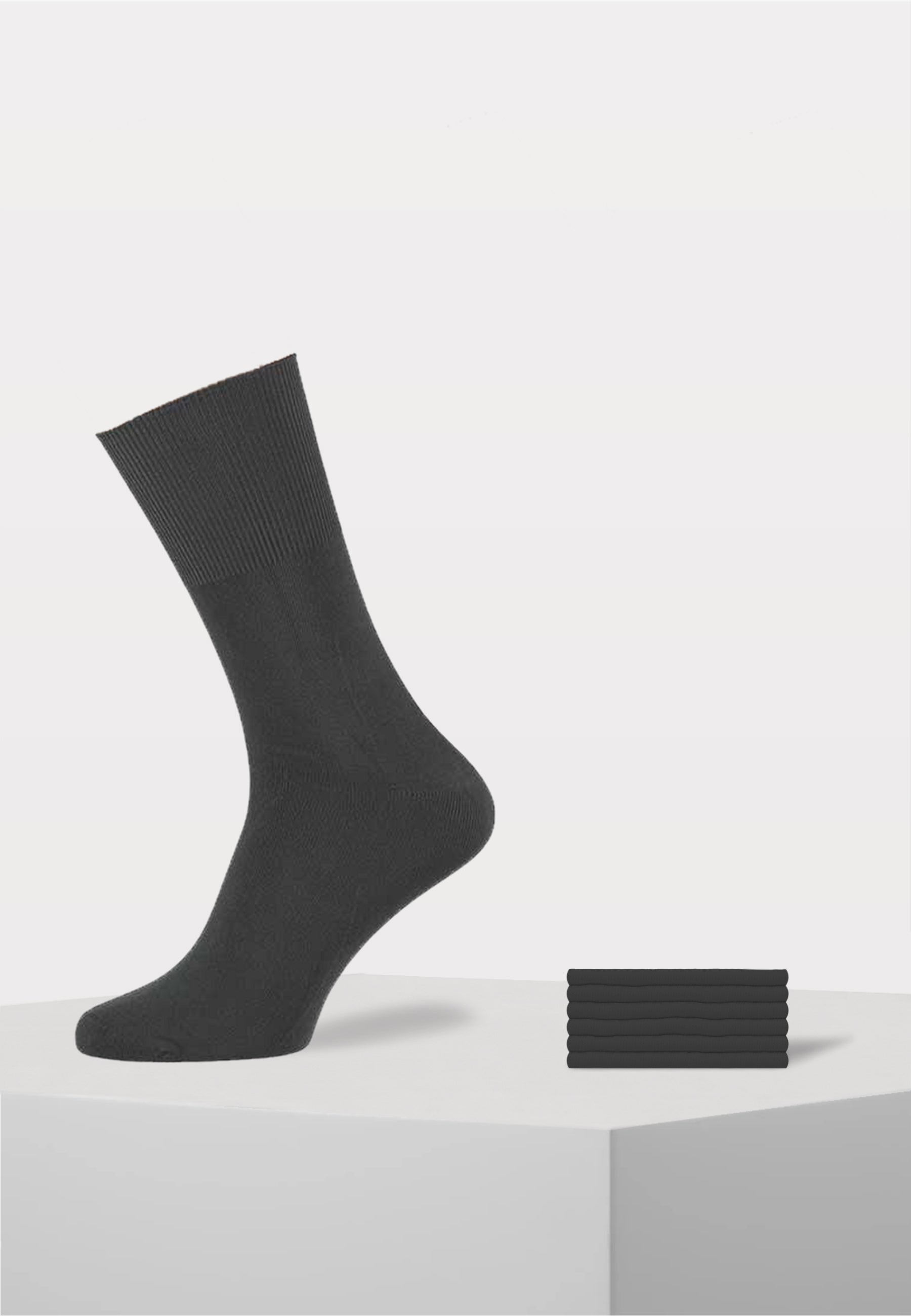 6 paar unisex anti press diabetes sokken van modal in de kleur antraciet