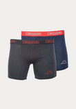 2 heren boxershorts van de merk Kappa in de kleuren antraciet & navy