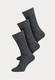 3 paar merino wollen sokken in de kleur grijs