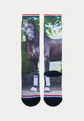 paardrijsokken met een NL Bailey print van het merk Stapphorse