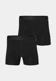 Twee bio katoenen effen boxershorts in de kleur zwart