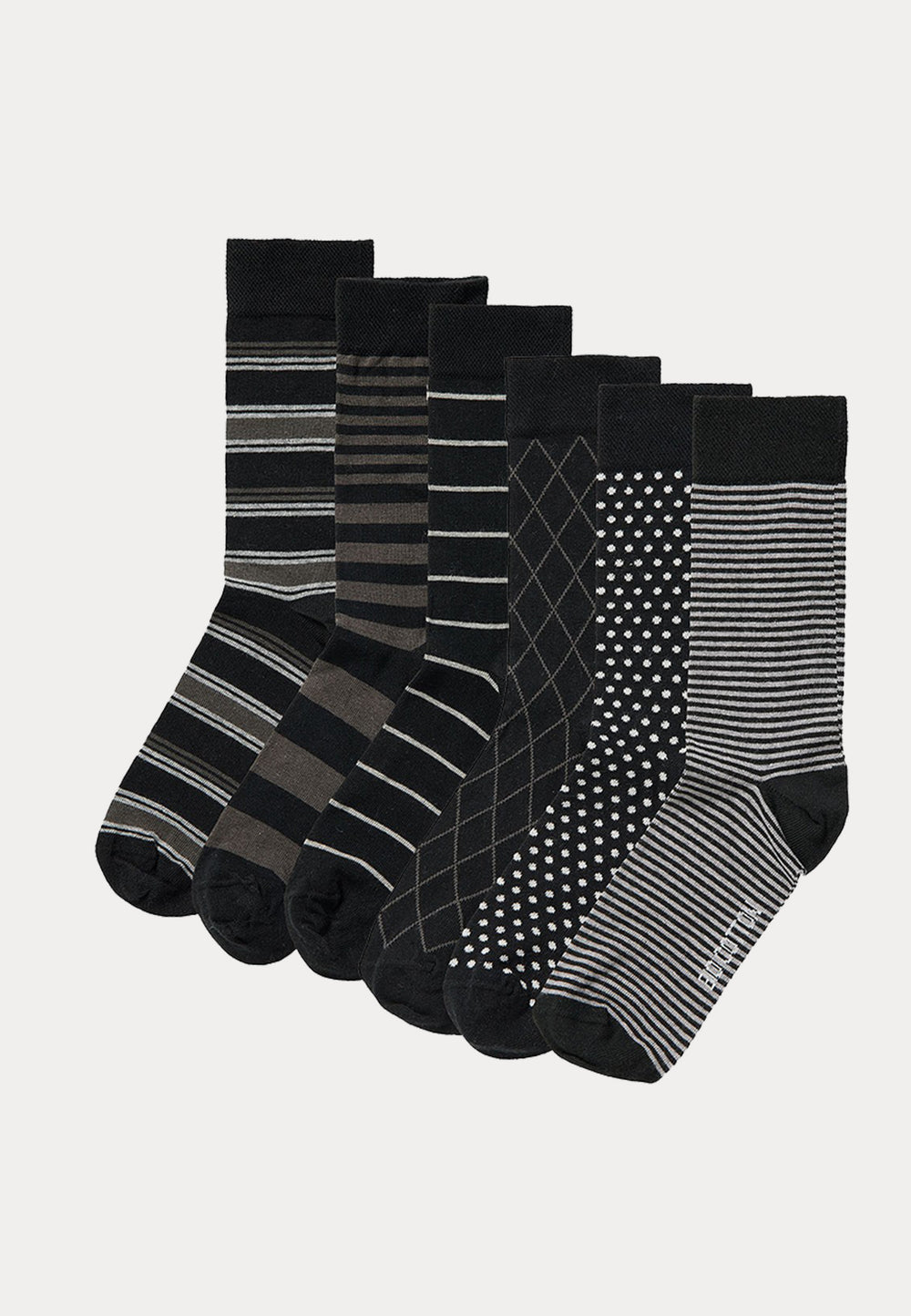 Sokken - 100% Bio Katoen - 6 Paar - Multi Black - Ondergoedenzo.nl