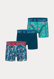 Set van 3 pack katoenen boxershorts waarvan 2 met print.