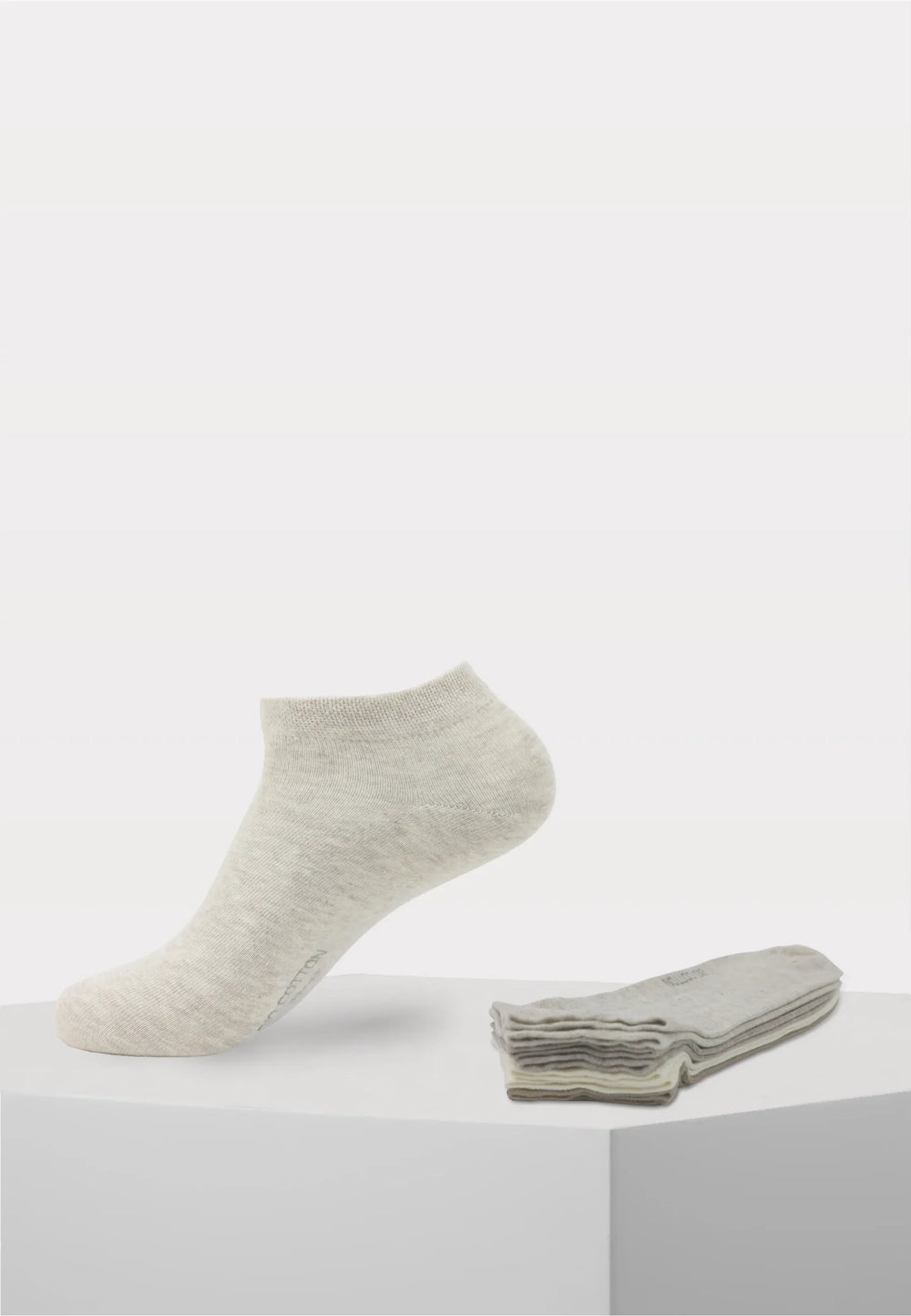 100% Bio Katoen - Sneakersokken - 4 Paar - Beige - Ondergoedenzo.nl