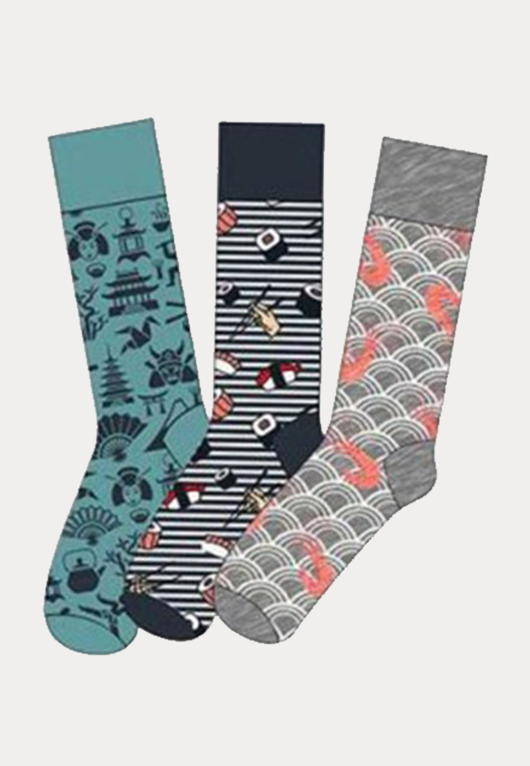 3 paar sokken met Japan thema print