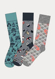 3 paar sokken met Japan thema print