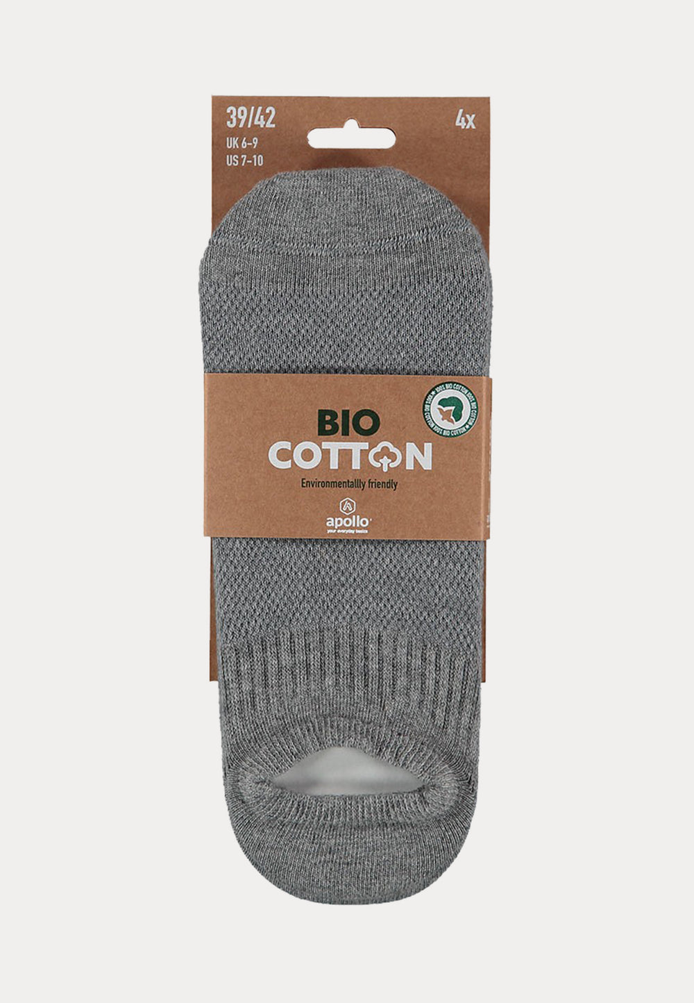 Voetjes - Bio Katoen - 4 Pack - Grijs - Ondergoedenzo.nl