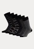 6 paar 100% bio katoen sokken met print in de kleuren zwart