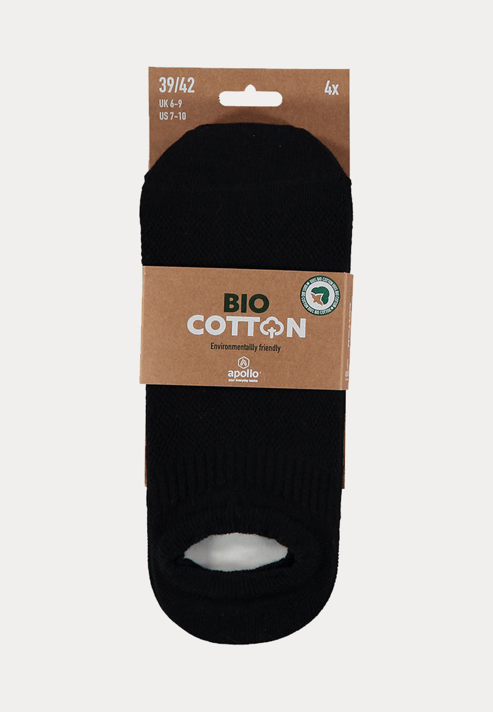 Voetjes - Bio Katoen - 4 Pack - Zwart - Ondergoedenzo.nl