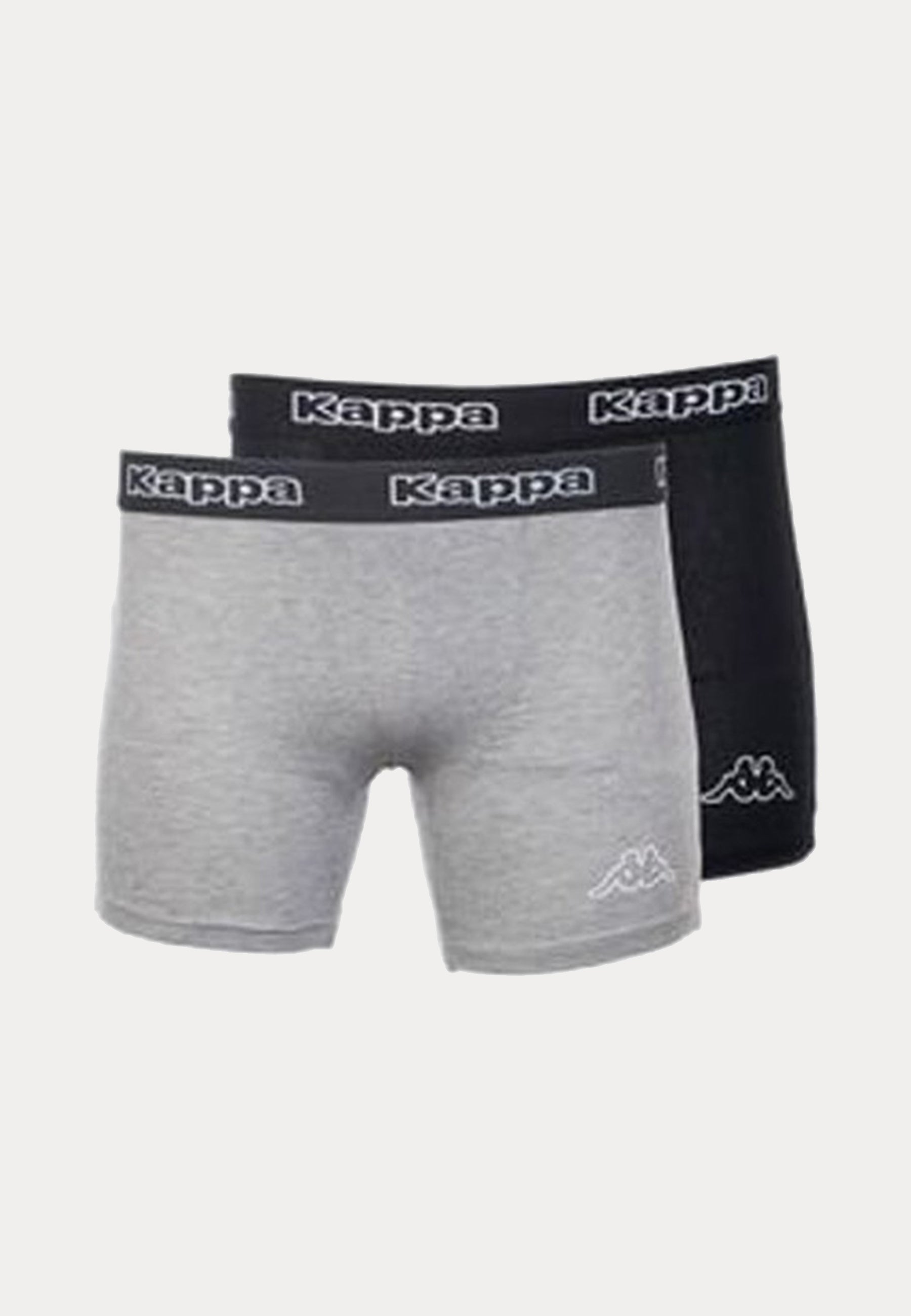 2 heren boxershorts van de merk Kappa in de kleuren grijs & zwart