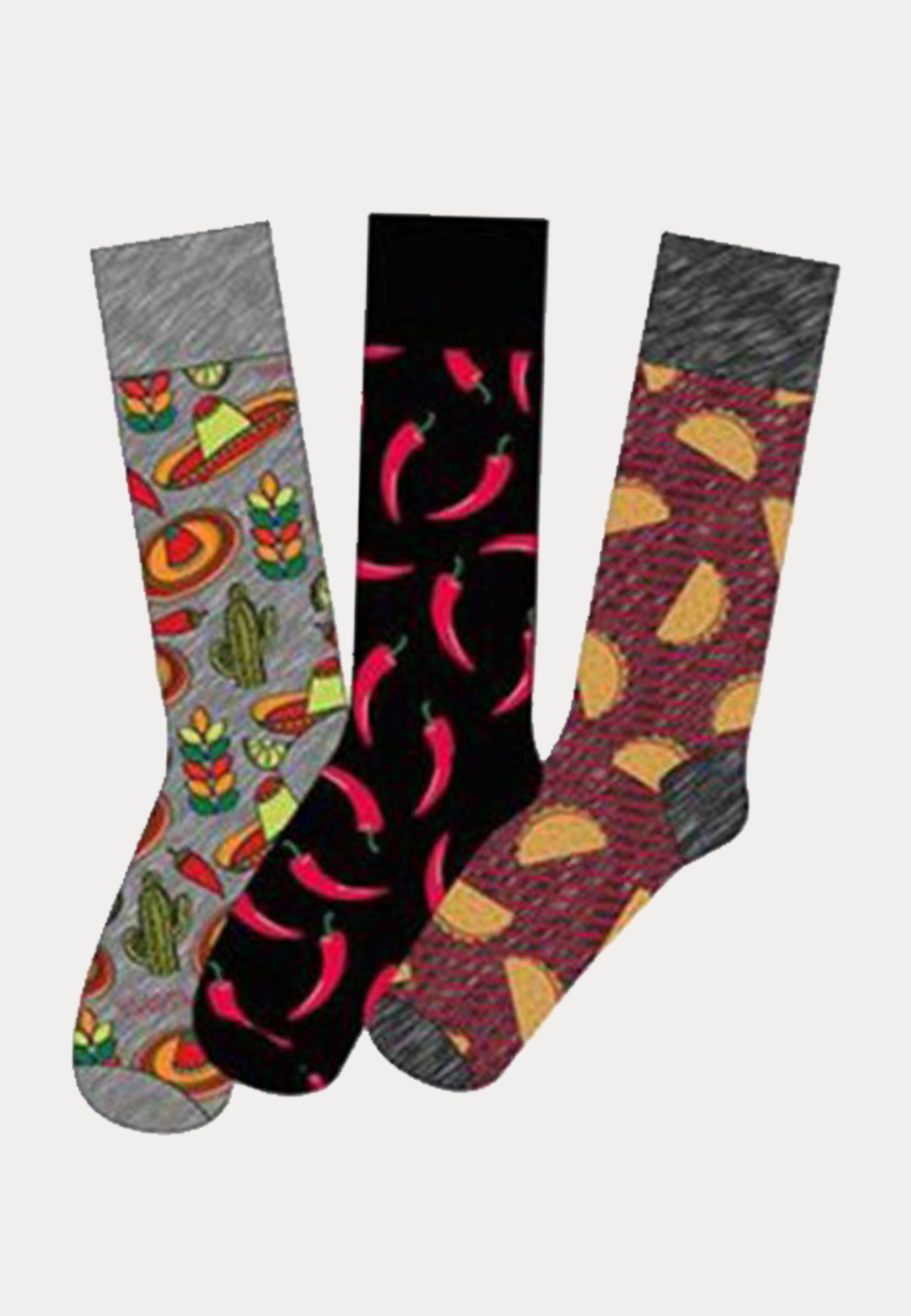 3 paar sokken met Mexico thema print